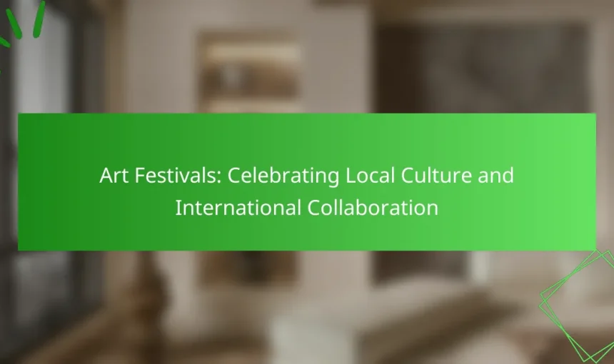 Art Festivals: Celebrating Local Culture and International Collaboration