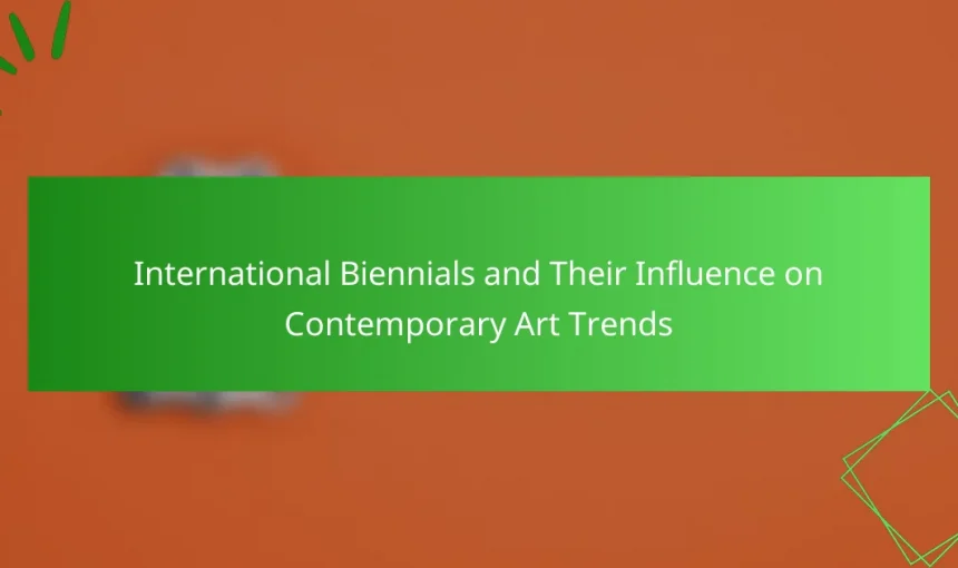 International Biennials and Their Influence on Contemporary Art Trends