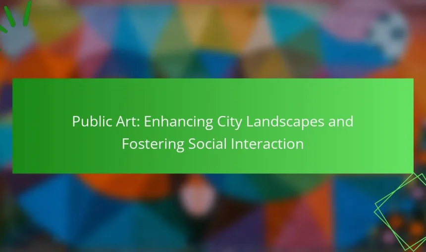 Public Art: Enhancing City Landscapes and Fostering Social Interaction