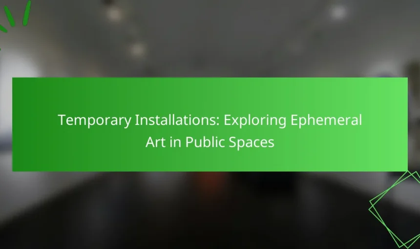 Temporary Installations: Exploring Ephemeral Art in Public Spaces
