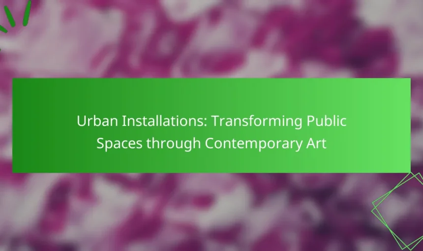 Urban Installations: Transforming Public Spaces through Contemporary Art