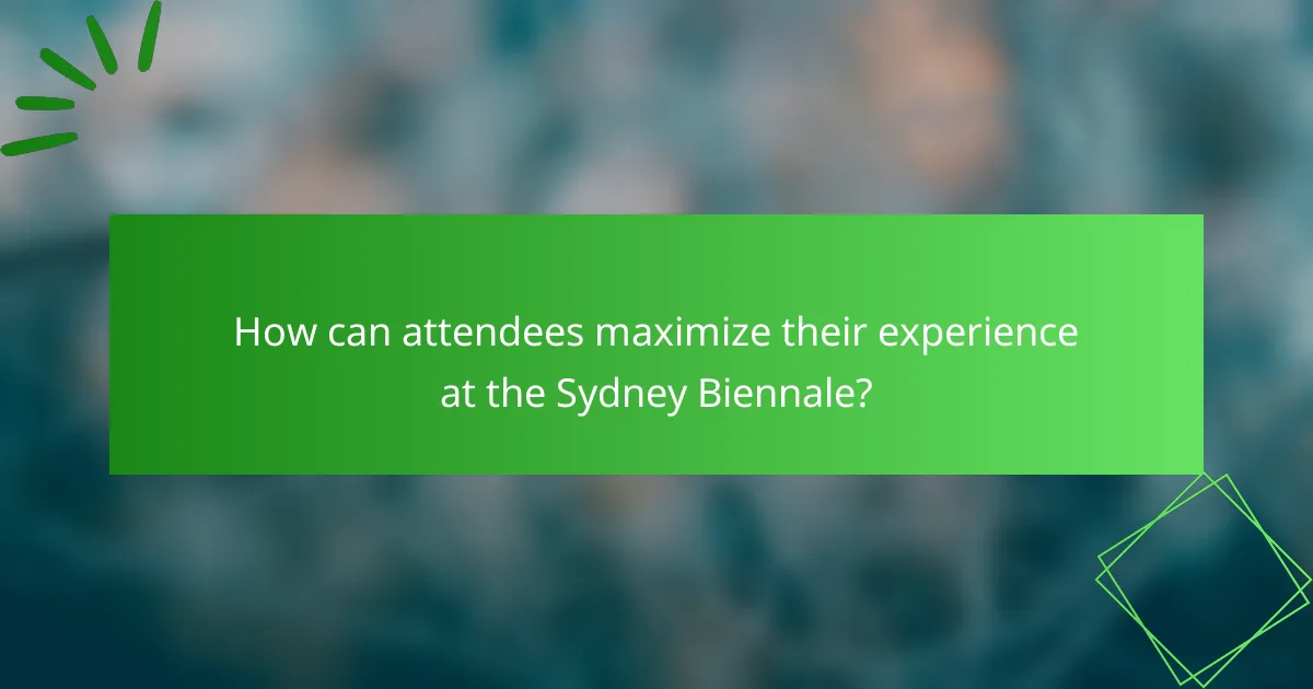 How can attendees maximize their experience at the Sydney Biennale?