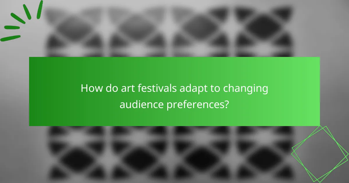 How do art festivals adapt to changing audience preferences?