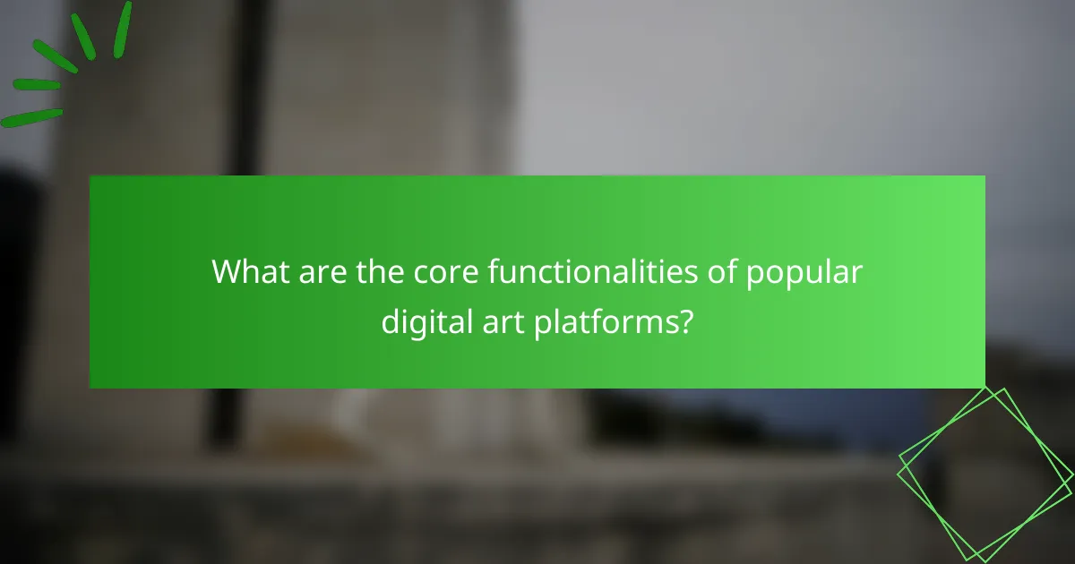 What are the core functionalities of popular digital art platforms?