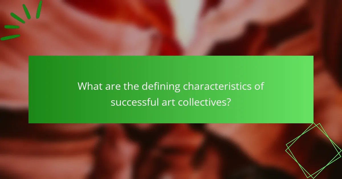 What are the defining characteristics of successful art collectives?
