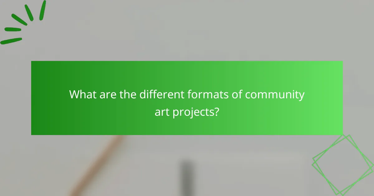 What are the different formats of community art projects?