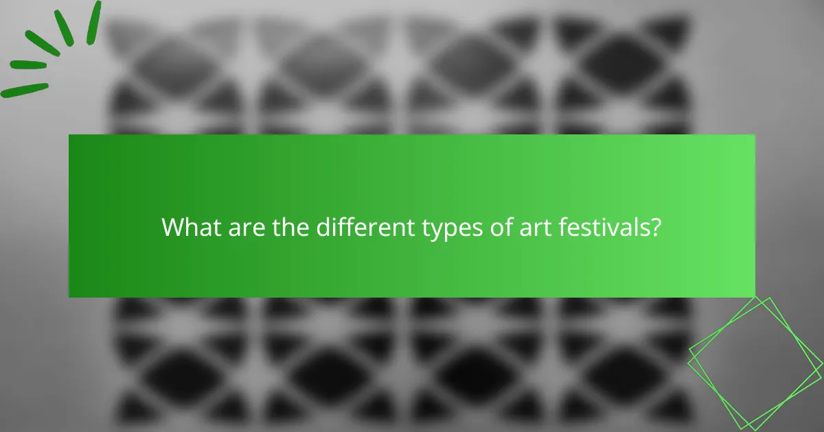 What are the different types of art festivals?