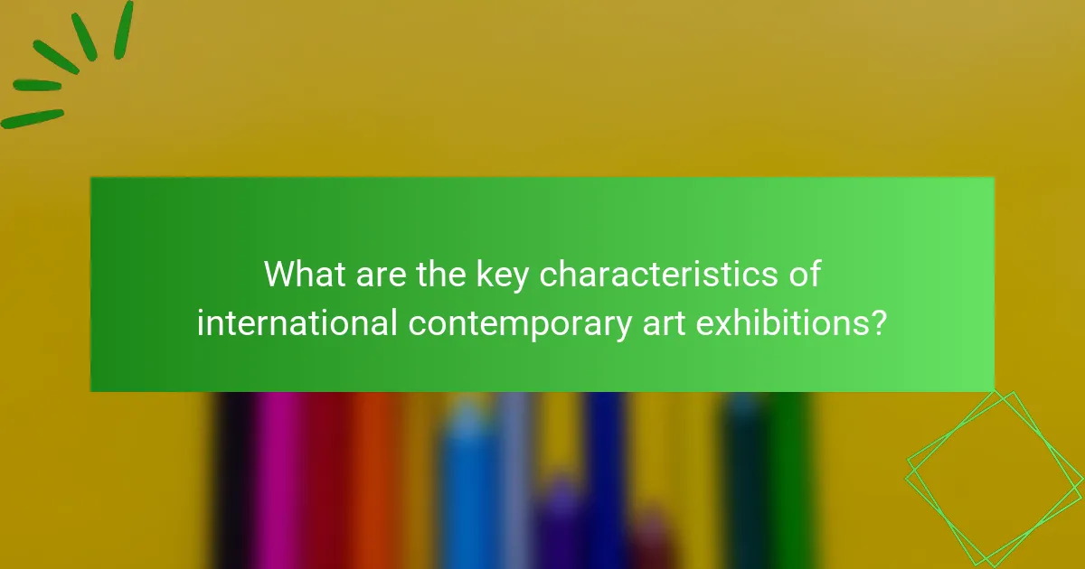 What are the key characteristics of international contemporary art exhibitions?