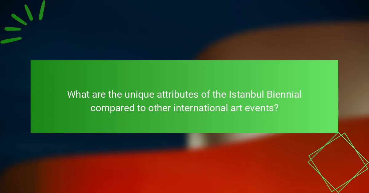 What are the unique attributes of the Istanbul Biennial compared to other international art events?