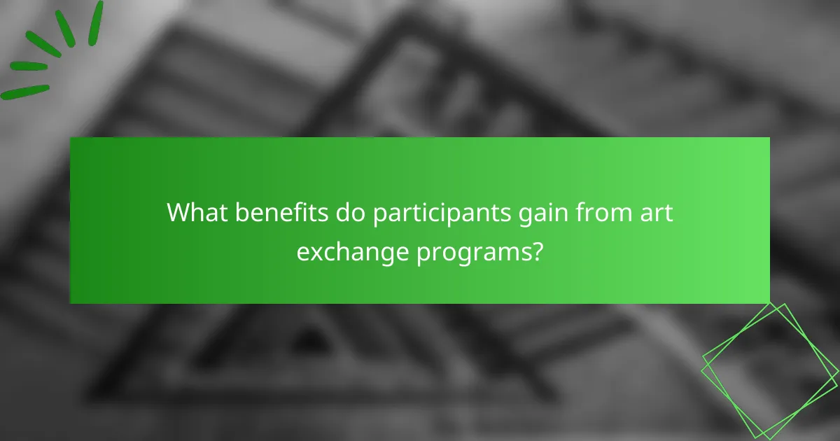 What benefits do participants gain from art exchange programs?