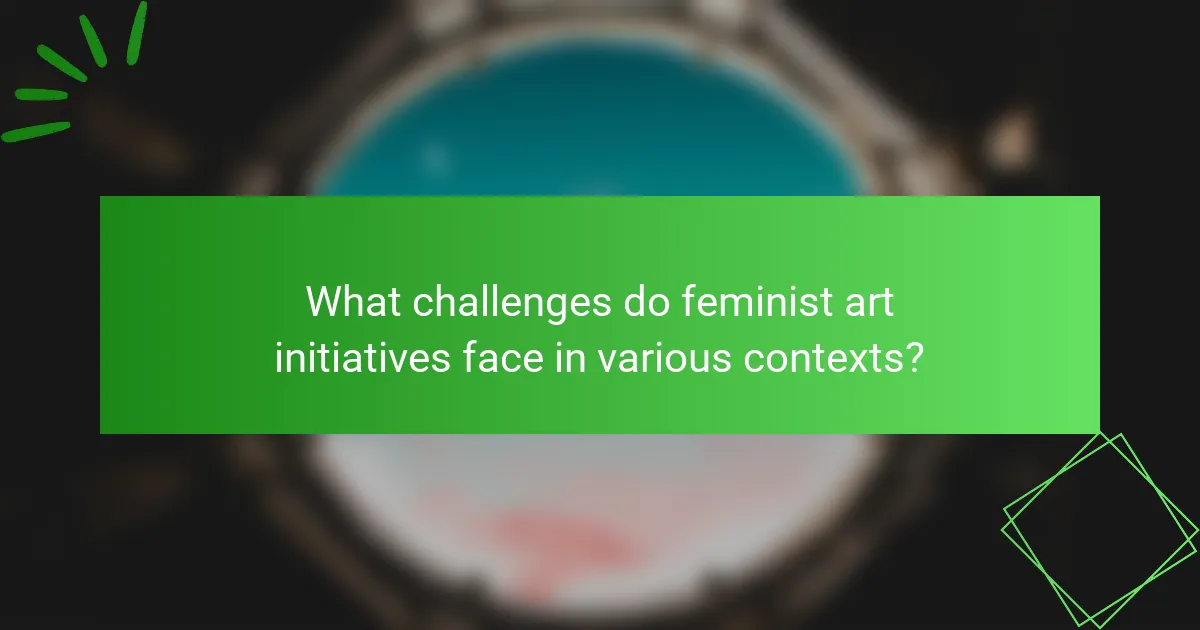 What challenges do feminist art initiatives face in various contexts?