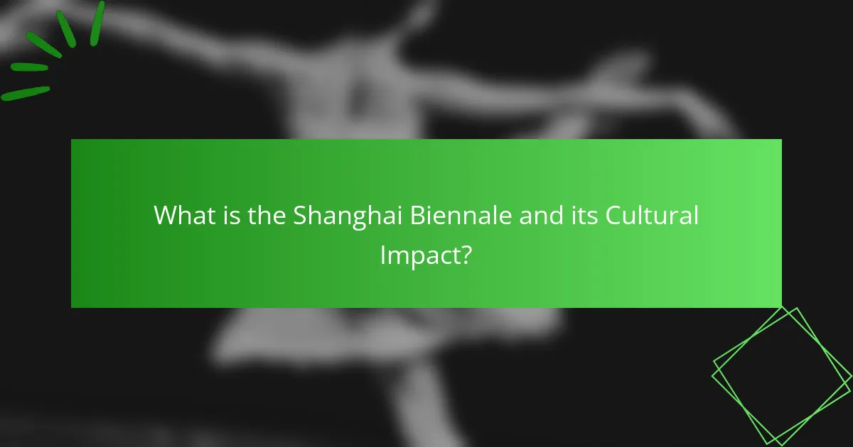 What is the Shanghai Biennale and its Cultural Impact?