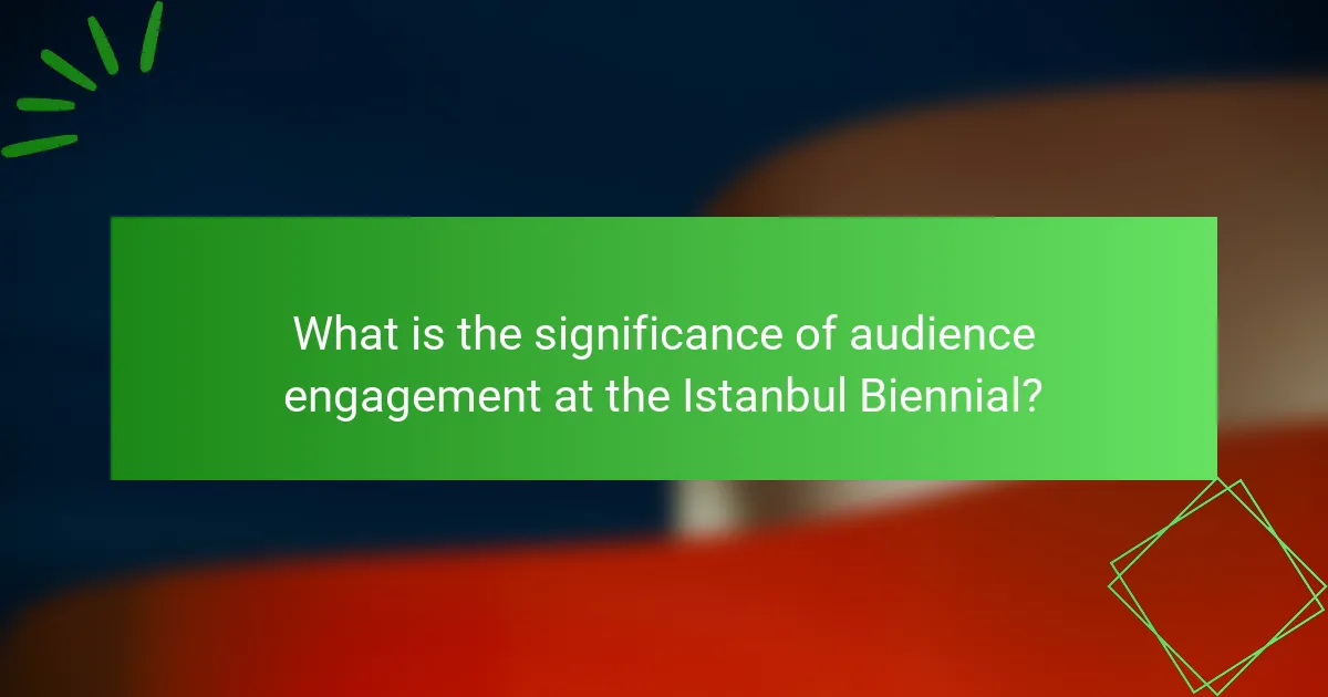 What is the significance of audience engagement at the Istanbul Biennial?