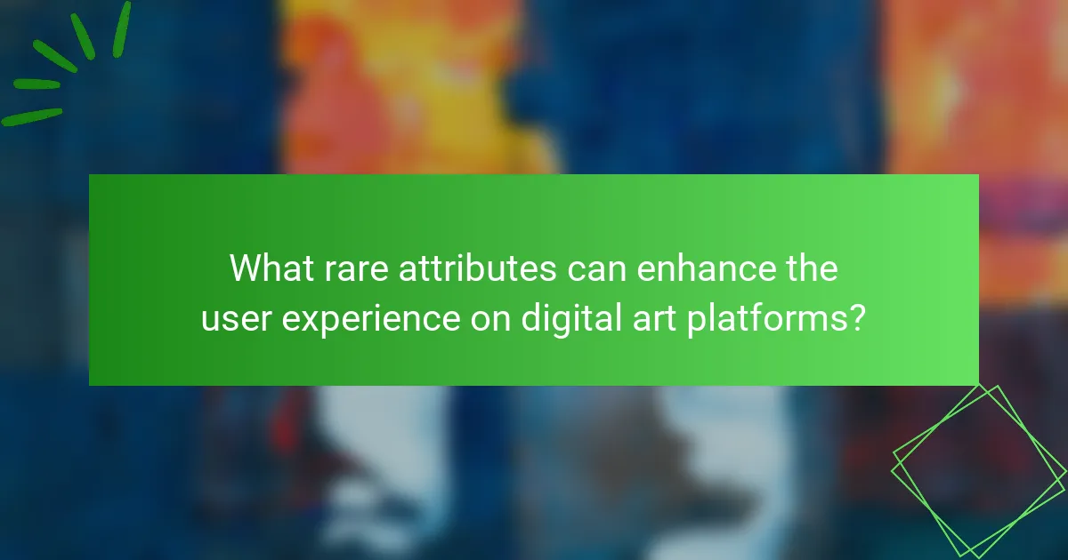 What rare attributes can enhance the user experience on digital art platforms?