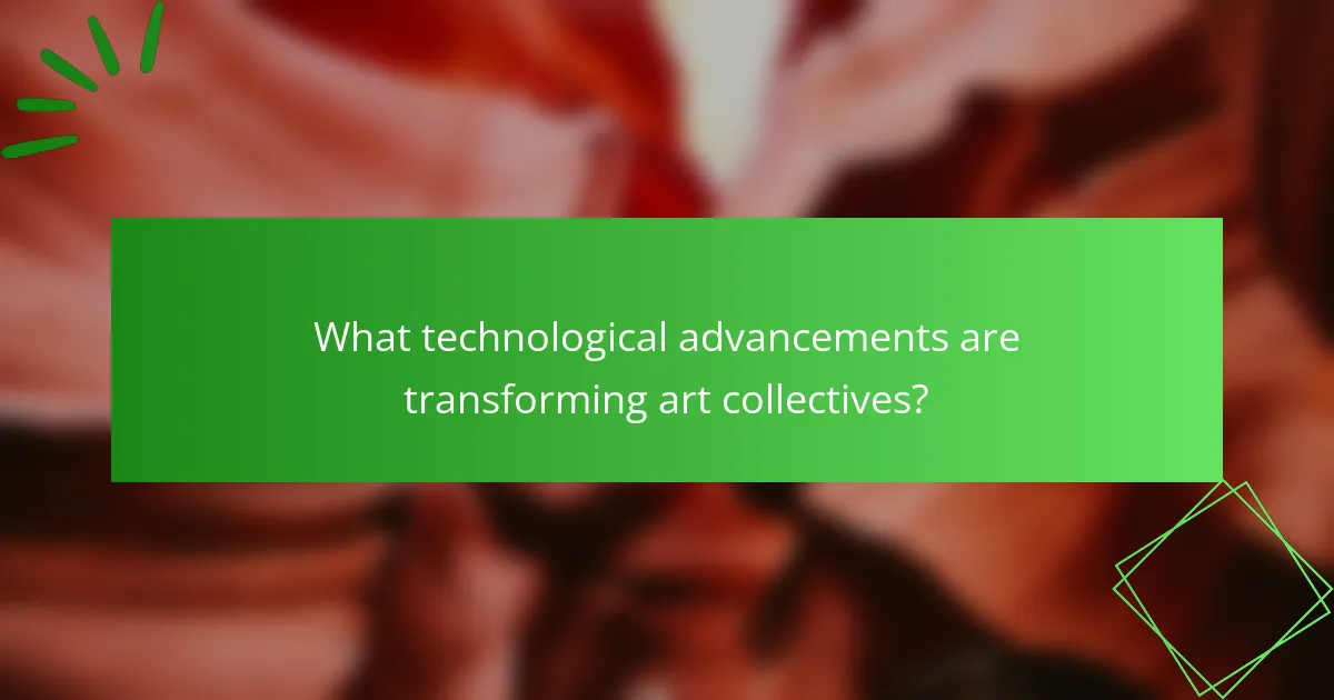 What technological advancements are transforming art collectives?