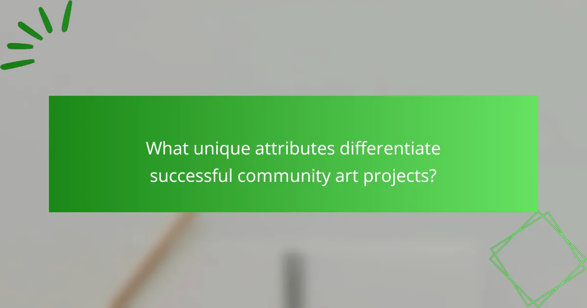 What unique attributes differentiate successful community art projects?