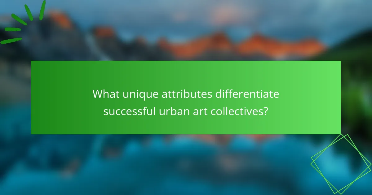 What unique attributes differentiate successful urban art collectives?