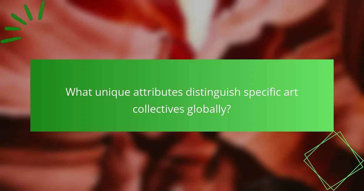 What unique attributes distinguish specific art collectives globally?
