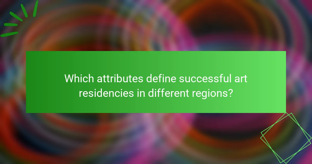 Which attributes define successful art residencies in different regions?