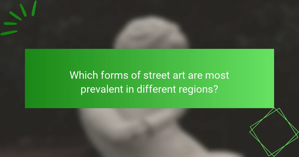 Which forms of street art are most prevalent in different regions?