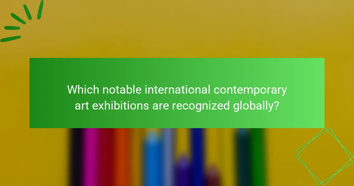 Which notable international contemporary art exhibitions are recognized globally?